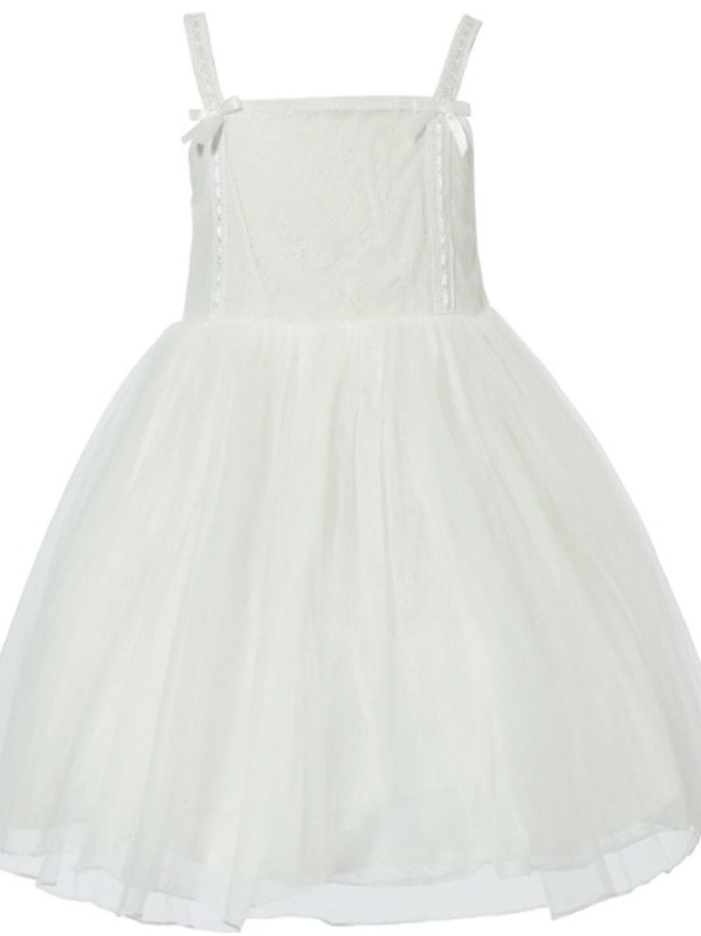 NEW White Tulle Party Dress with Spaghetti Straps